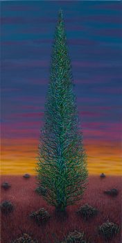 Magical realism painting by Wendy Widell Wolff - Italian Cypress